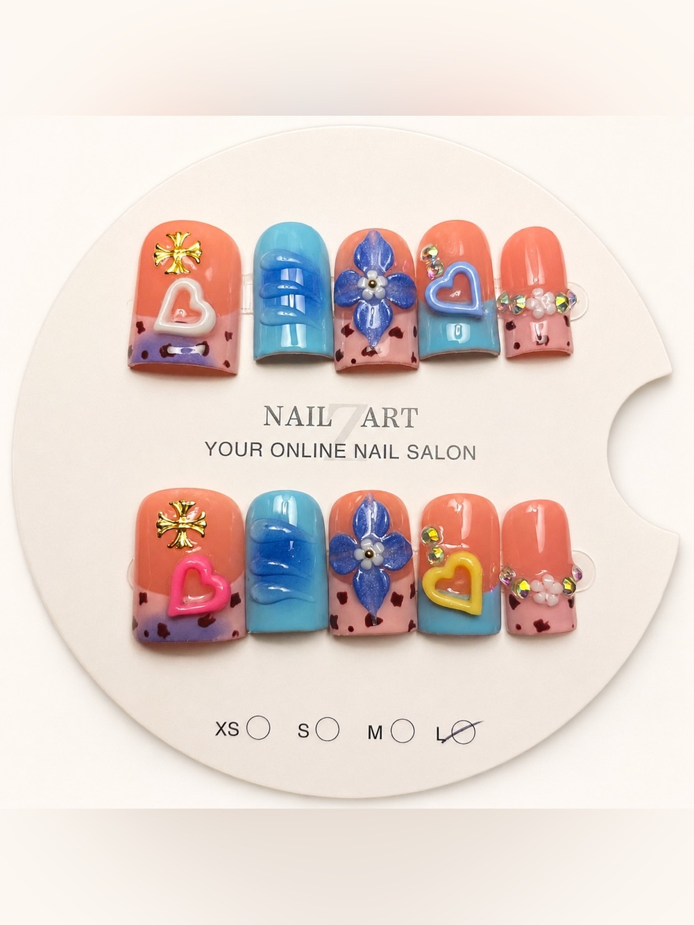 NEW Colorful Y2k Baby Ducks | Junk Charms French Tip  Press-On Nails | Large